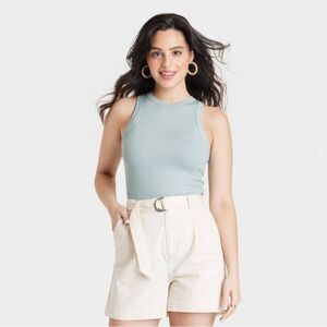 A New Day Scoop Neck Tank Top Light Blue